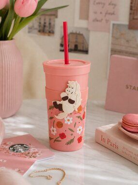 Starbucks 2026 Lunar New Year Horse Pink Floral Cold Cup 20oz Pink Pony Club